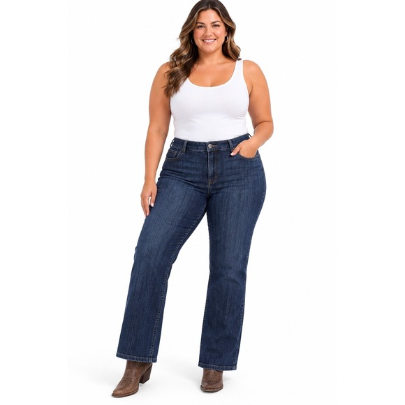 Lee Denim - Lee Midrise Straight Leg Relaxed Fit Size 18 Western Cowgirl
